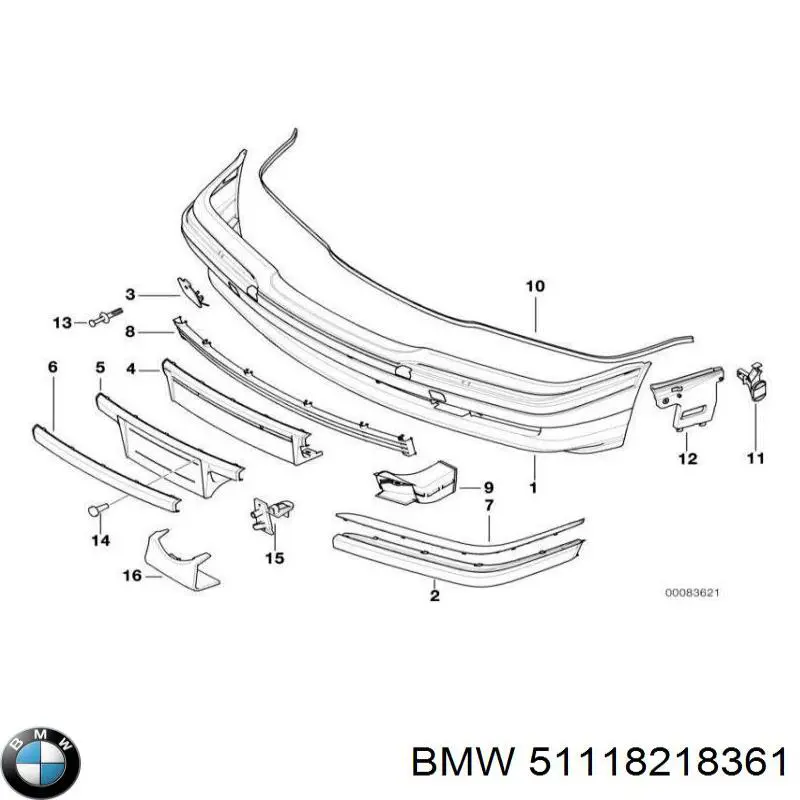 Do koszyka 51118218361 BMW Zderzak przedni