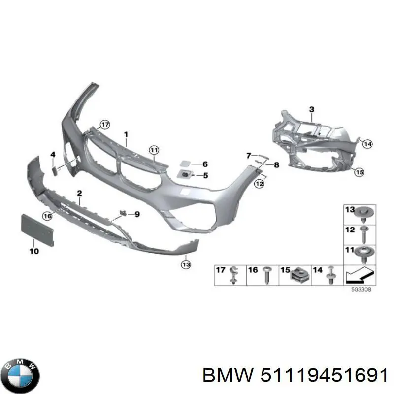 Zderzak przedni do BMW X1  F48