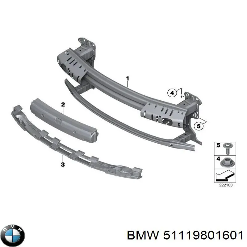 Wzmocnienie zderzaka przedniego BMW 51119801601 cena, od 230,48 USD