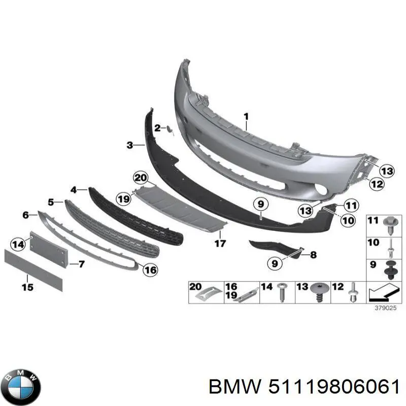 Zaślepka haku holowniczego zderzaka przednia BMW 51119806061 cena, od 9,94 USD