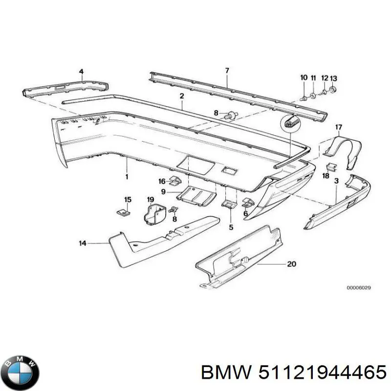 Zderzak tylny do BMW 5 (E34)