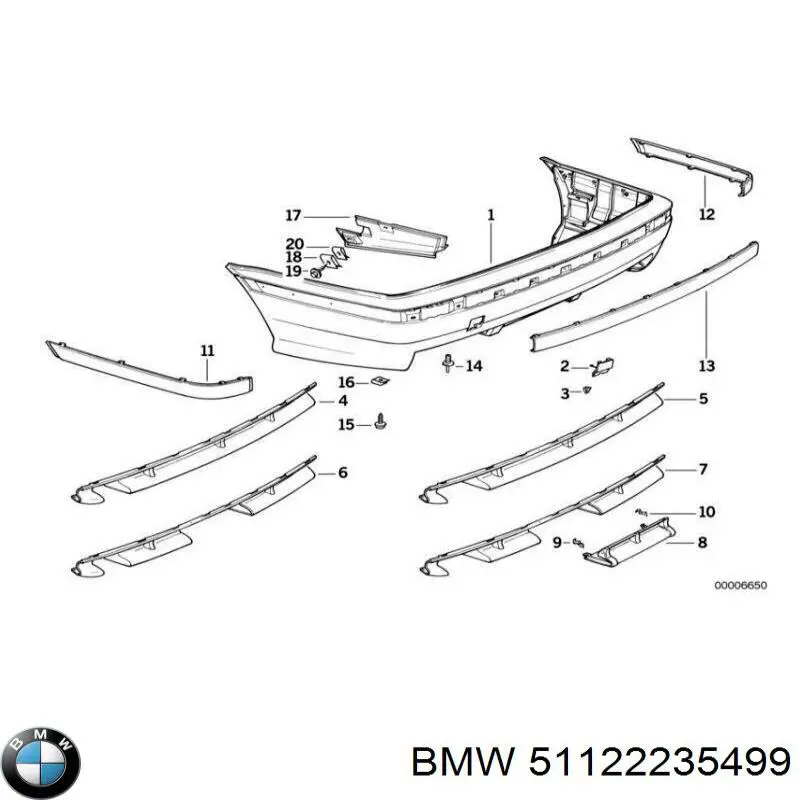 Zderzak tylny BMW 51122235499 cena, od 237,47 USD