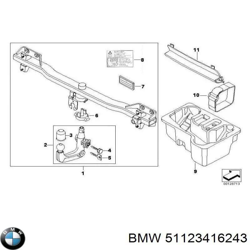 Do koszyka 51123416243 BMW Zaślepka haku holowniczego zderzaka przednia