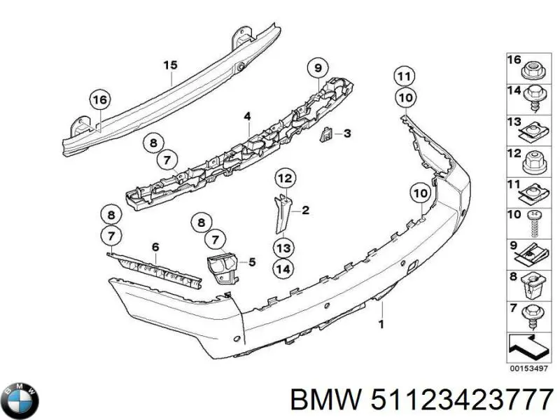 Zderzak tylny BMW 51123423777 cena, od 590,56 USD