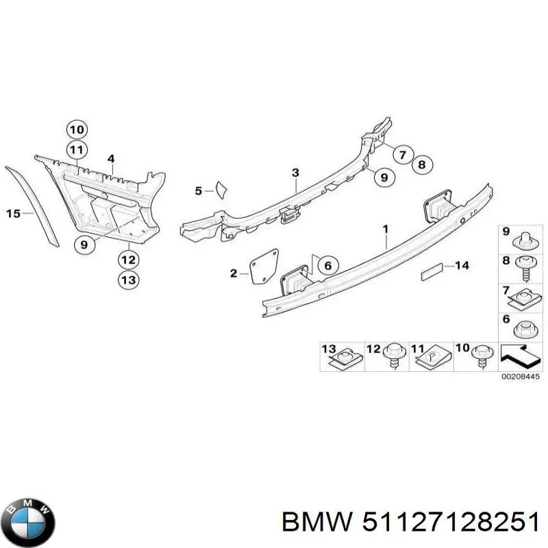 51127128251 BMW wzmocnienie zderzaka tylnego