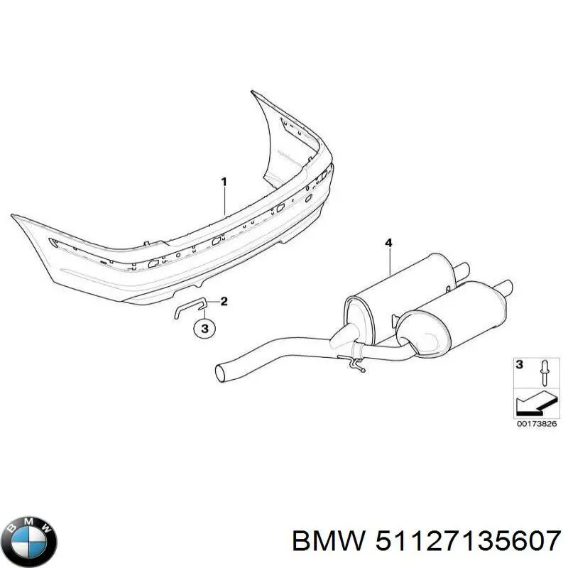 Prowadnica zderzaka tylnego lewa do BMW 7 (E65, E66, E67)