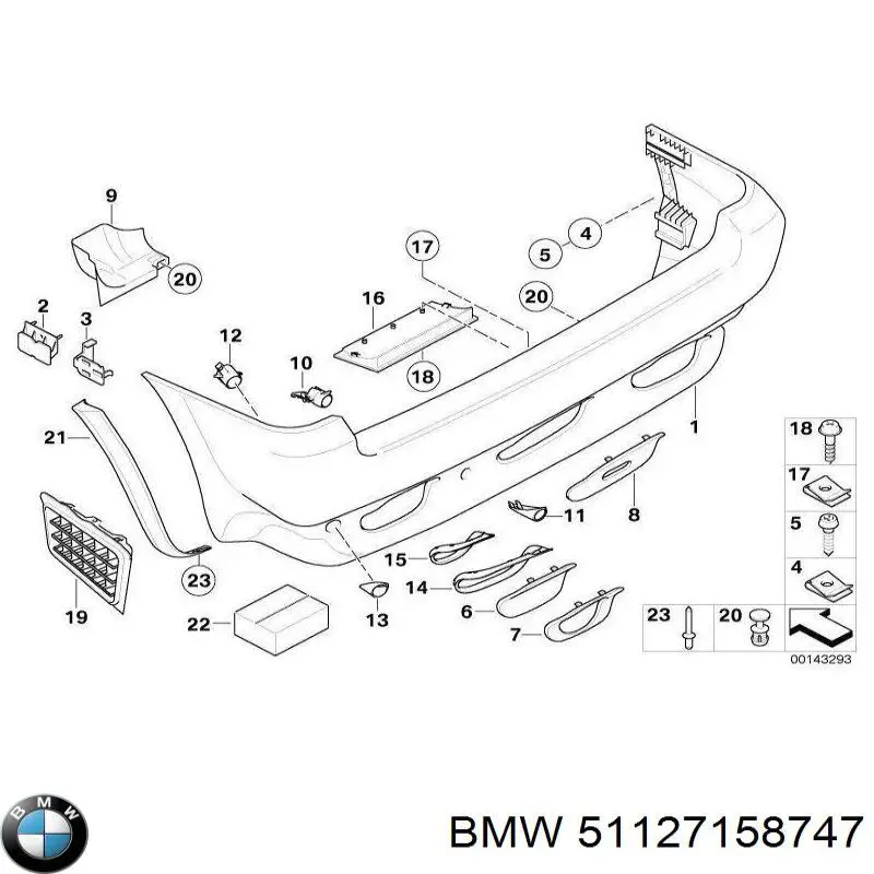 Zderzak tylny BMW 51127158747 cena, od 201,19 USD