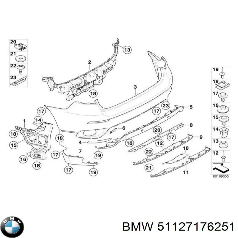 Zaślepka zderzaka haka holowniczego tylna do BMW X6 (E72)