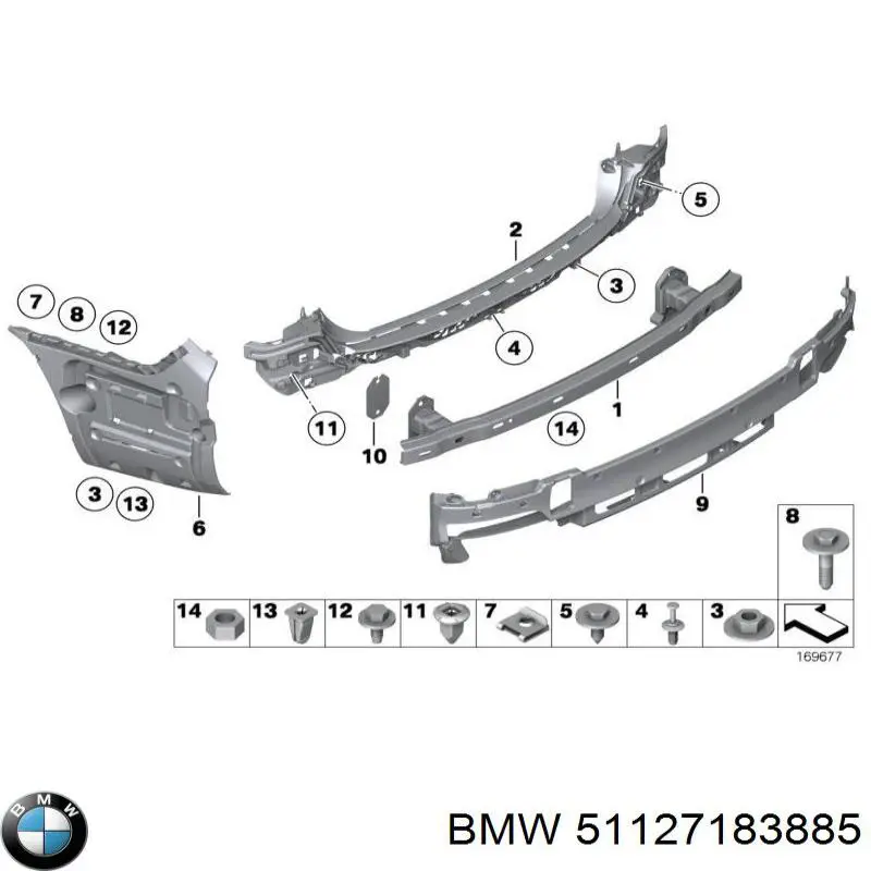 Wspornik zderzaka tylnego lewy do BMW 7 (F01, F02, F03, F04)