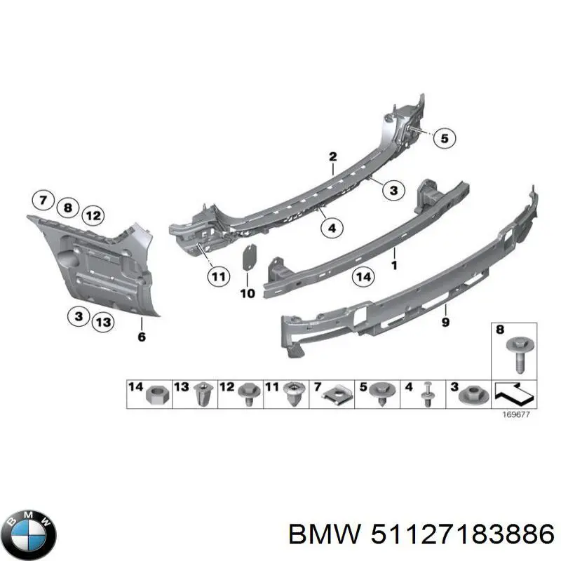 Wspornik zderzaka tylnego prawy do BMW 7 (F01, F02, F03, F04)