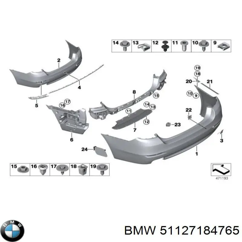 Prowadnica zderzaka tylnego do BMW 5 (F10)