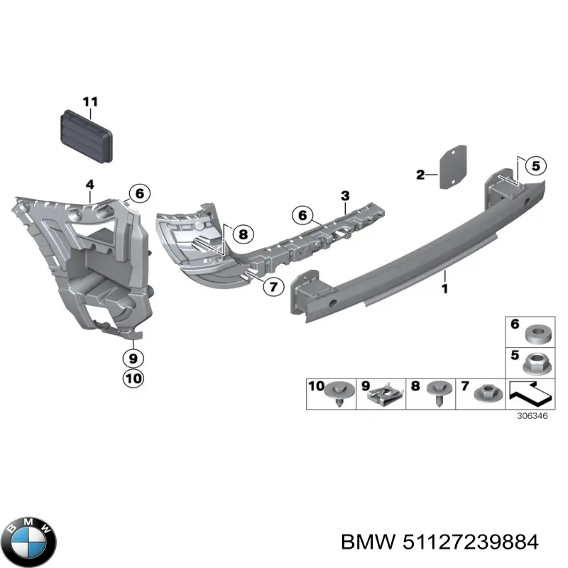 Wspornik zderzaka tylnego prawy do BMW X3 (F25)