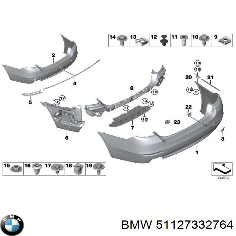 Zderzak tylny BMW 51127332764 cena, od 163,13 USD