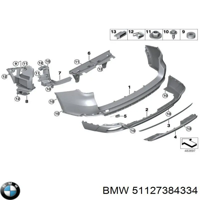 51127384334 BMW Zderzak tylny