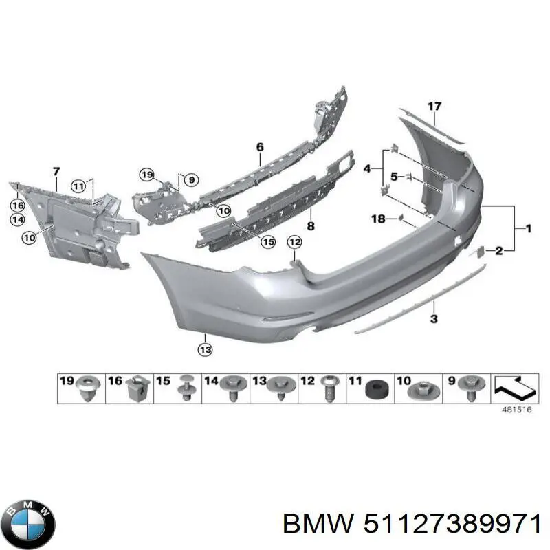 Listwa ochronna zderzaka tylnego do BMW 5 (G30, F90)