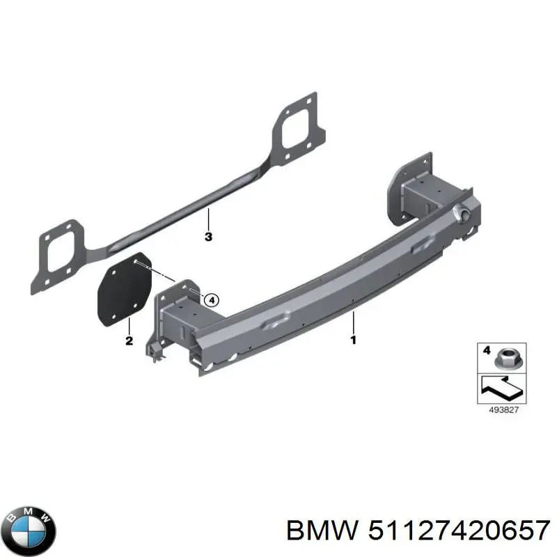 51127420657 BMW Wzmocnienie zderzaka tylnego