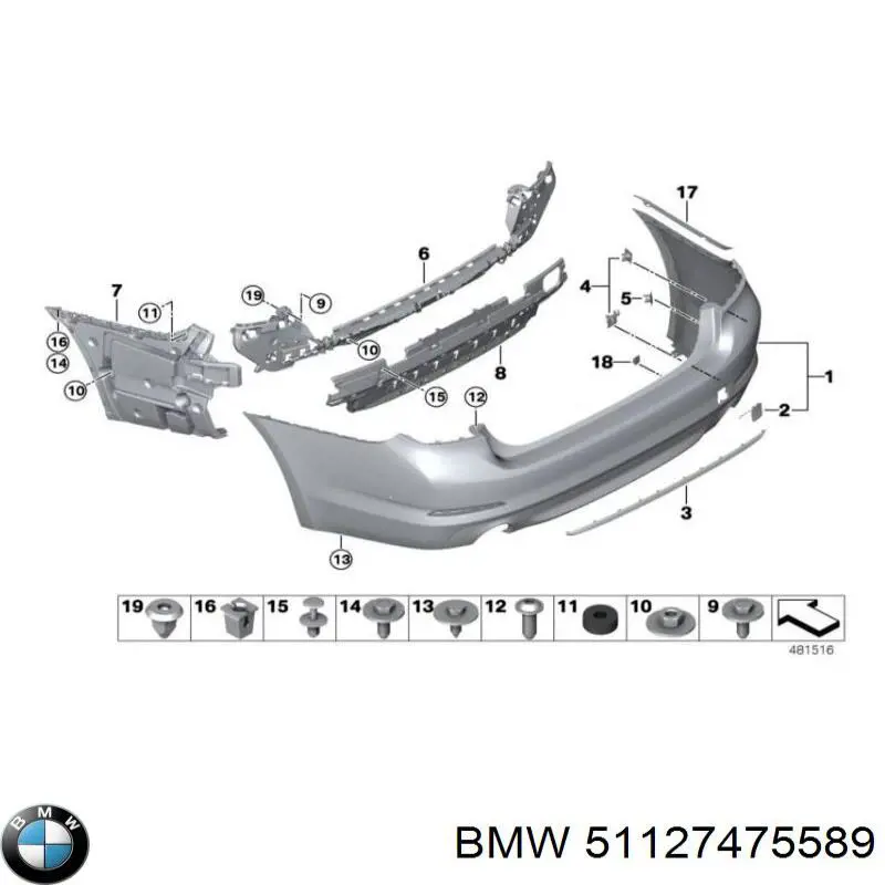 Zaślepka zderzaka haka holowniczego tylna do BMW 5 (G30, F90)