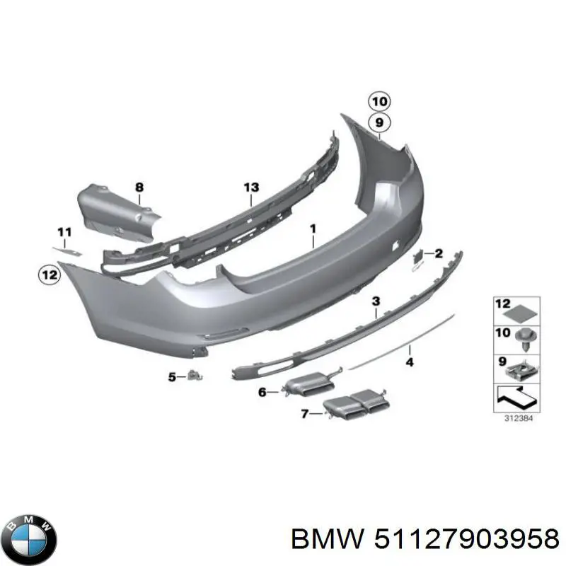 Wzmocnienie zderzaka tylnego do BMW 7 (F01, F02, F03, F04)