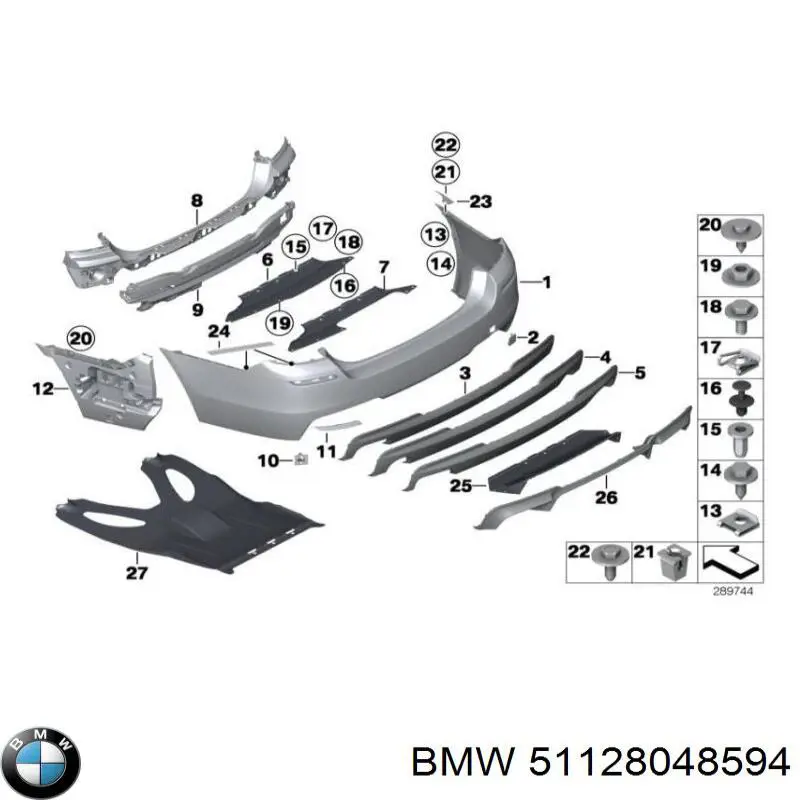 Zderzak tylny do BMW 5 (F10)