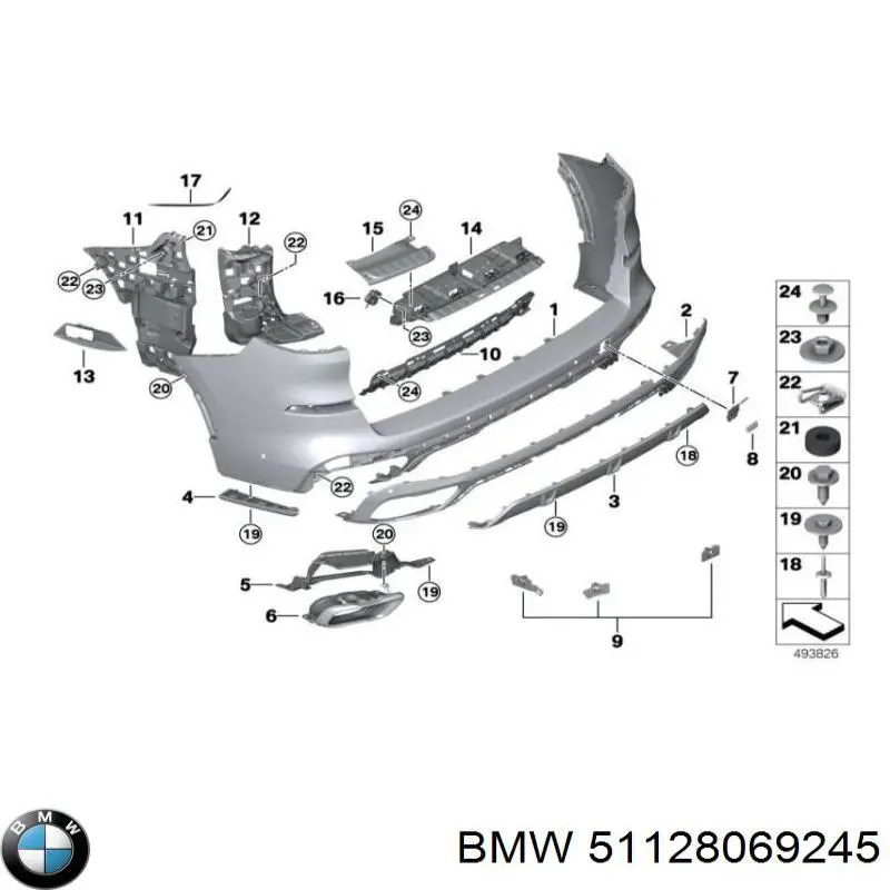 51128069245 BMW Wspornik zderzaka tylnego lewy