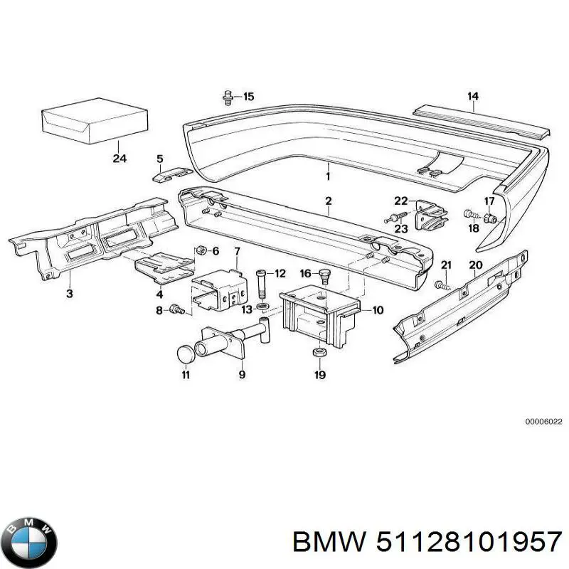 Zderzak tylny BMW 7 sedana (E32) (1986 - 1994) cena, od 111,80 USD