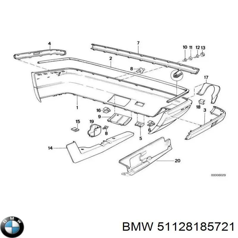 Zderzak tylny BMW 51128185721 cena, od 245,86 USD