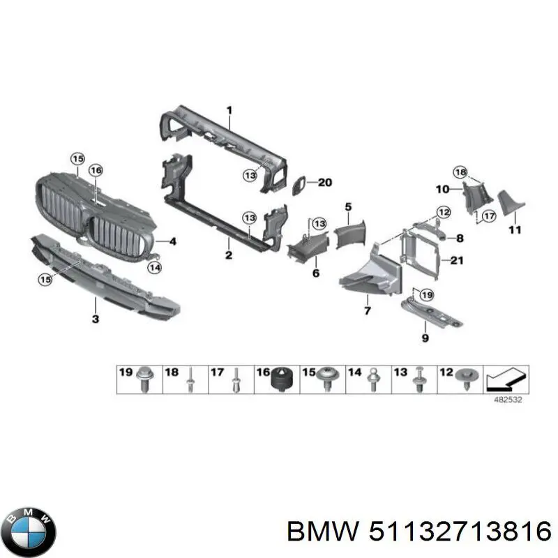 51132713816 BMW Atrapa chłodnicy