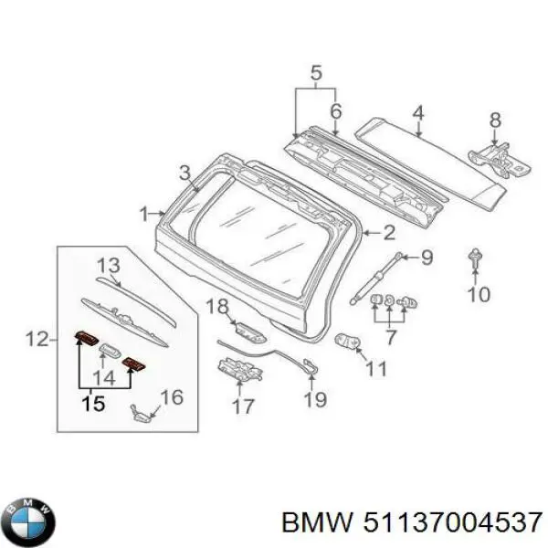 Lampa oświetlenia tylnej tablicy rejestracyjnej BMW 51137004537 cena, od 22,59 USD