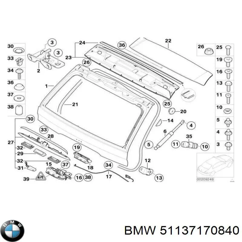 51137170840 BMW Klamka bagażnika (drzwi 3/5 tylnych) zewnętrzna