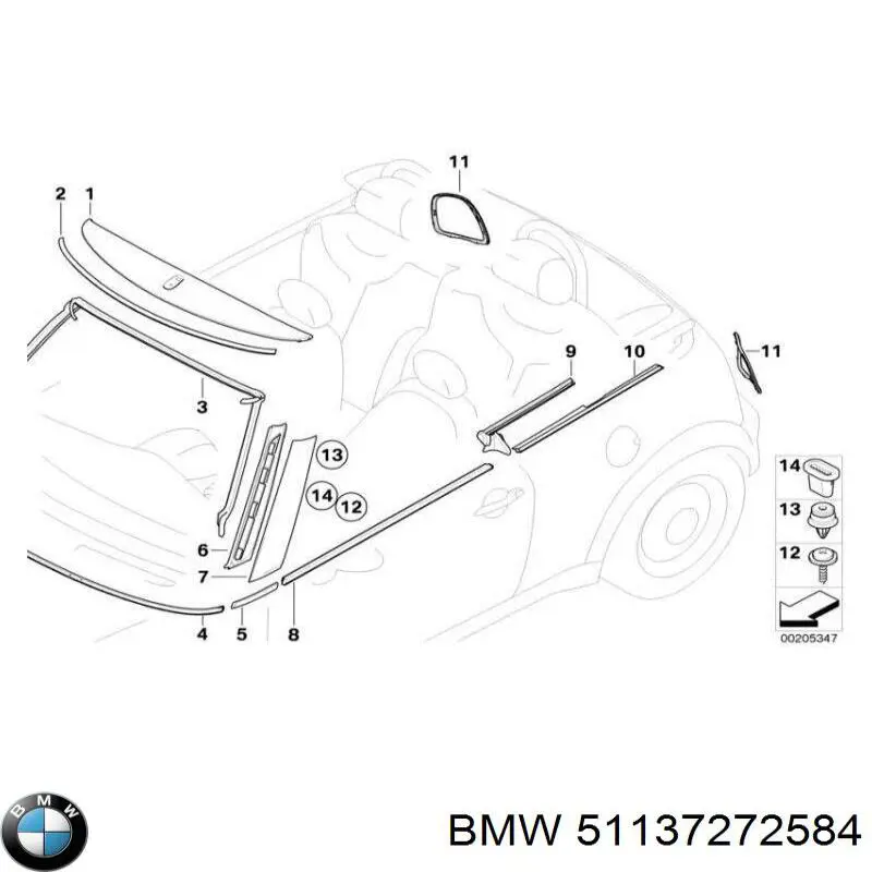 51137272584 BMW Nakładka słupka nadwozia zewnętrzna przednia prawa