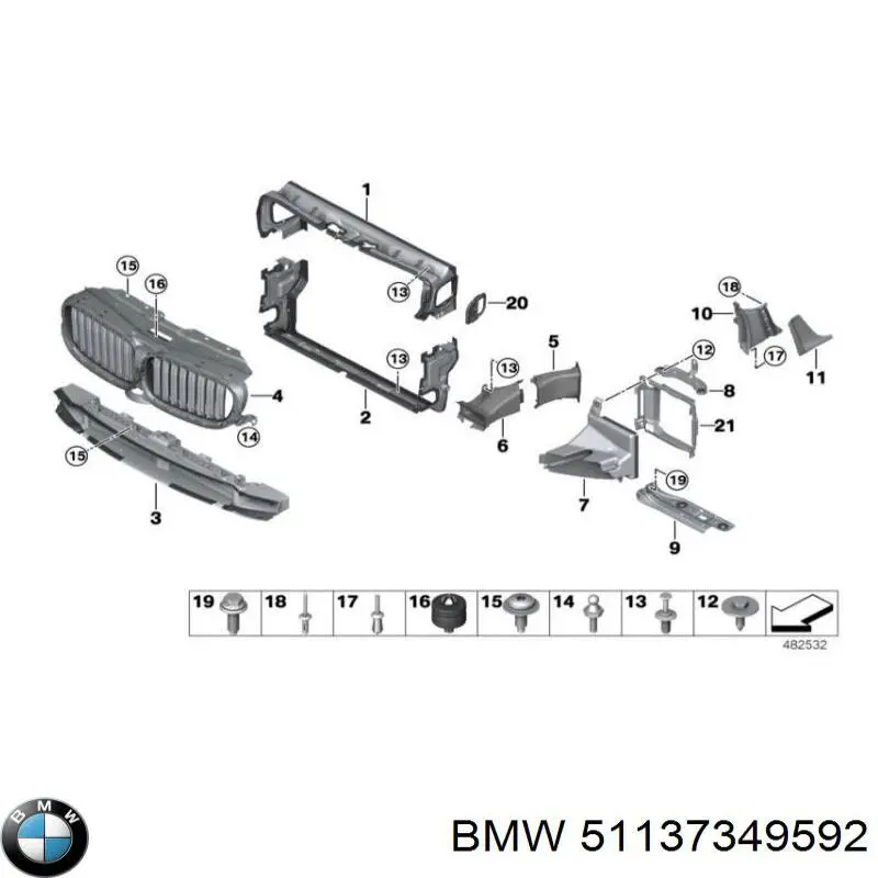 51137349592 BMW Kierownica powietrza tarczy hamulcowej prawa