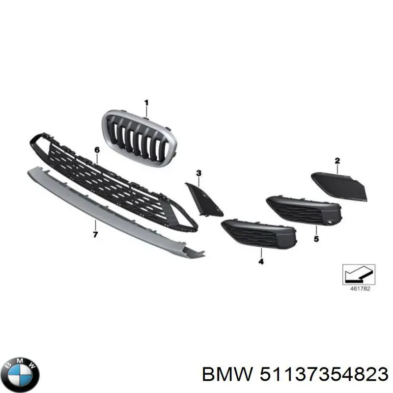 51137354823 BMW atrapa chłodnicy lewa