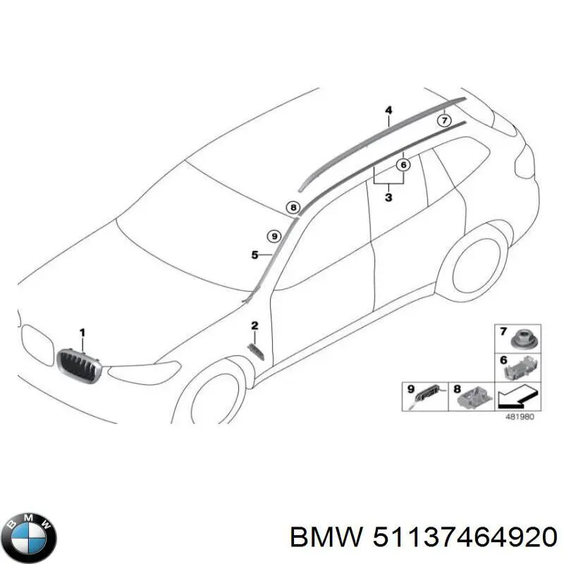 51137464920 BMW Atrapa chłodnicy prawa