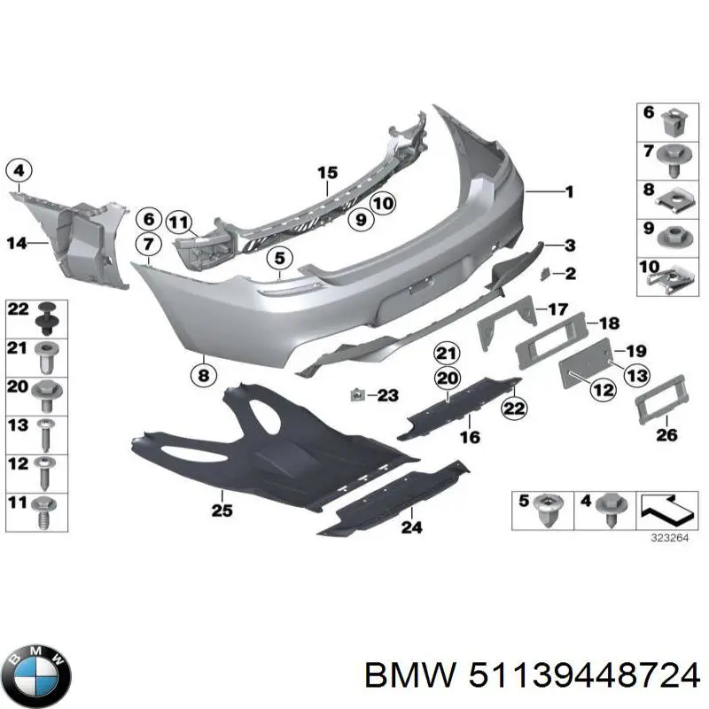 Ramka do mocowania tylnej tablicy rejestracyjnej BMW 51139448724 cena, od 1,57 USD
