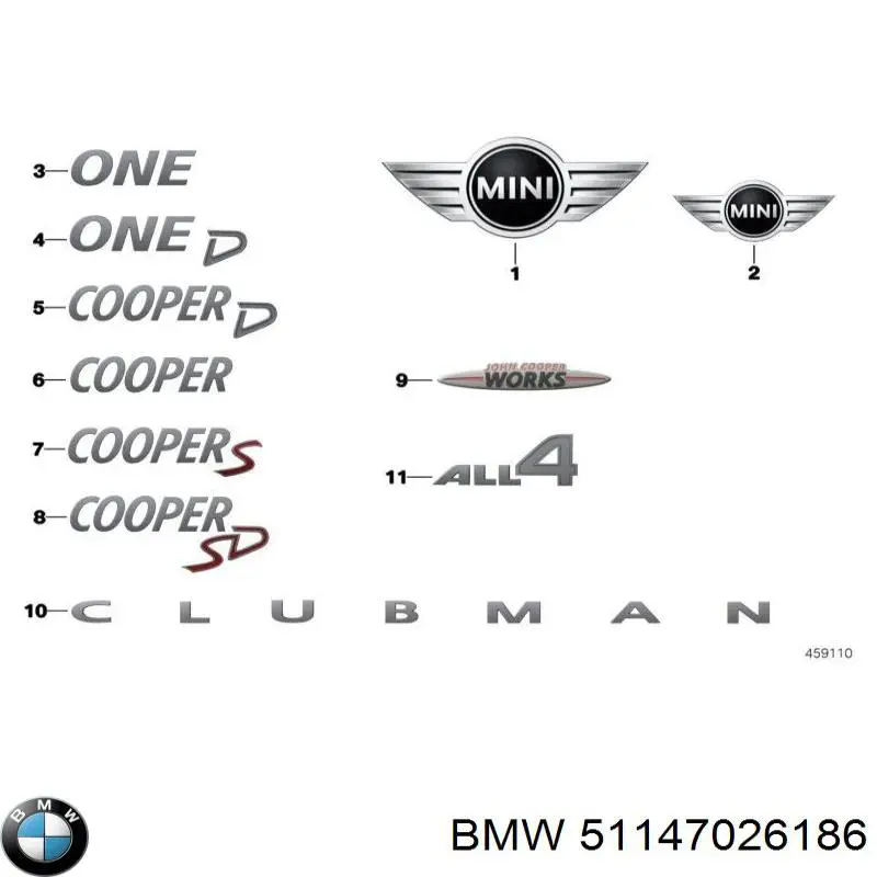Emblemat na klapę bagaznika (znaczek firmowy) do Mini Cooper  F56