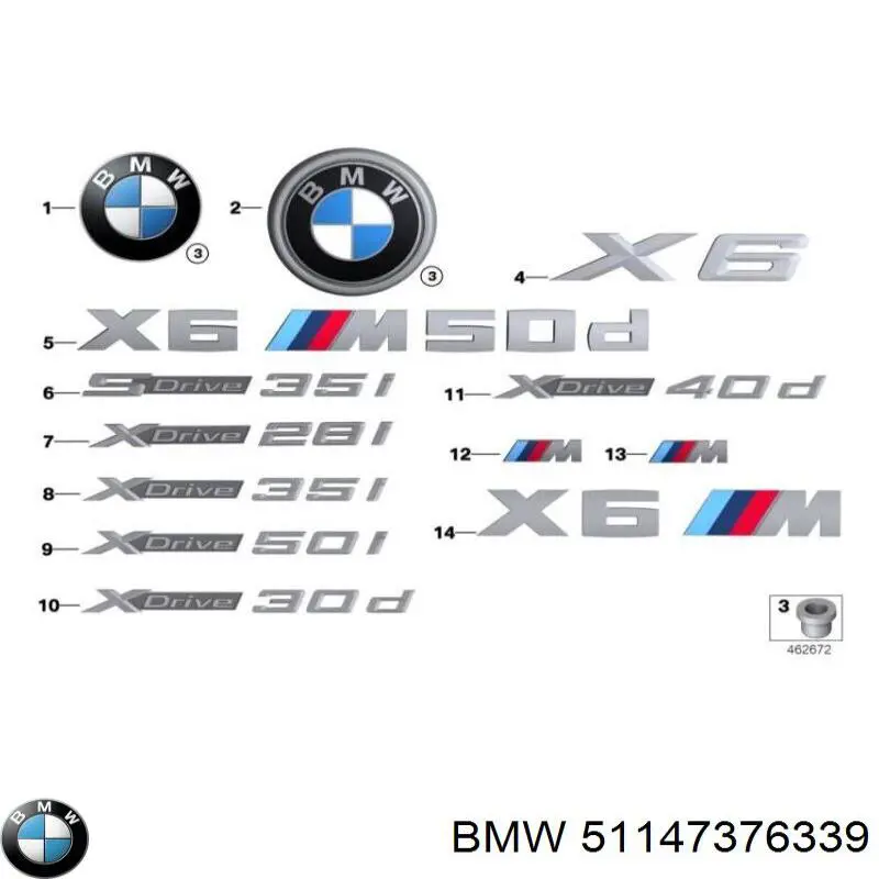 Do koszyka 51147376339 BMW Emblemat na maskę