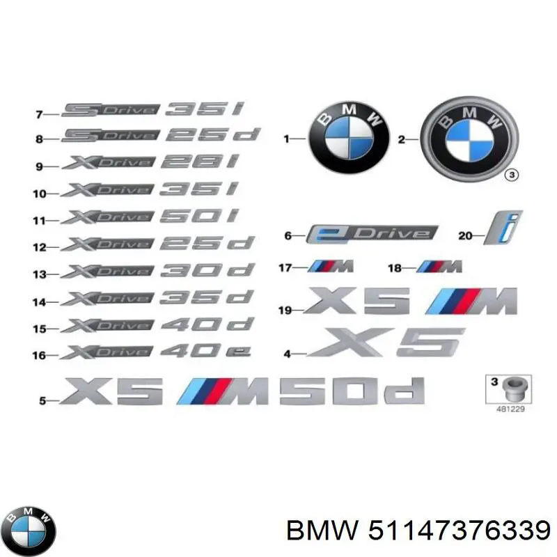 Emblemat na maskę BMW 51147376339 cena, od 59,59 USD