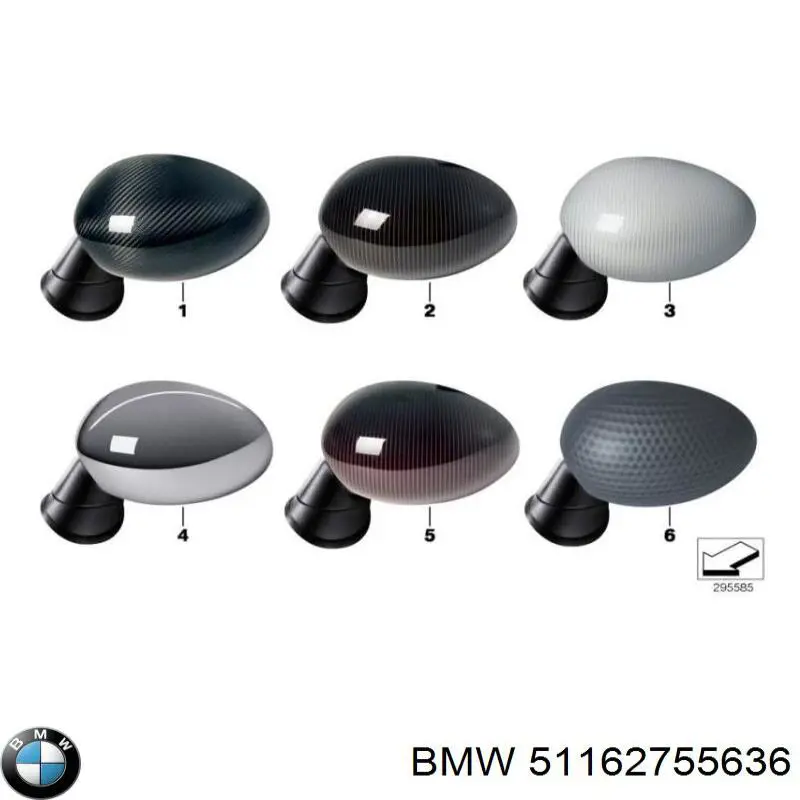 Lusterko wsteczne prawe BMW 51162755636 cena, od 90,24 USD