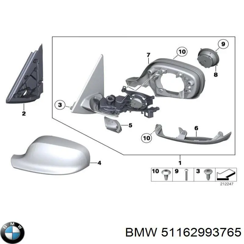 Lusterko wsteczne lewe do BMW X1  E84