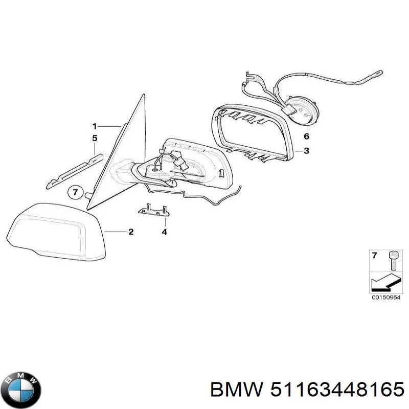 51163448165 BMW Lusterko wsteczne lewe
