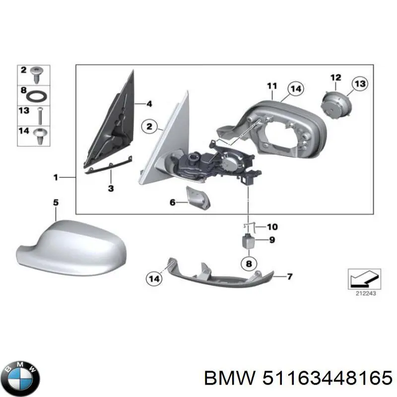 Lusterko wsteczne lewe BMW 51163448165 cena, od 272,41 USD