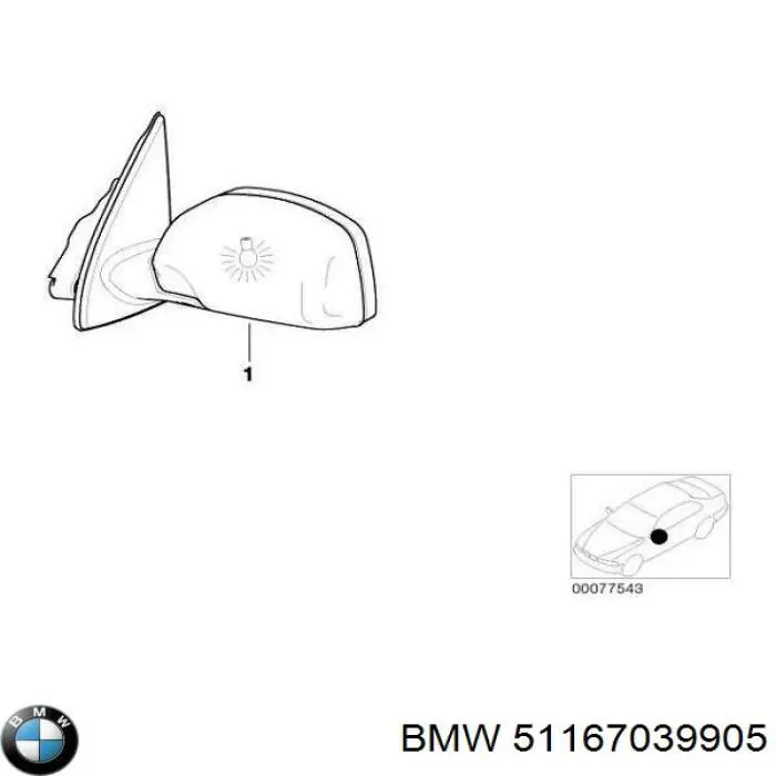 51167039905 BMW Lusterko wsteczne lewe