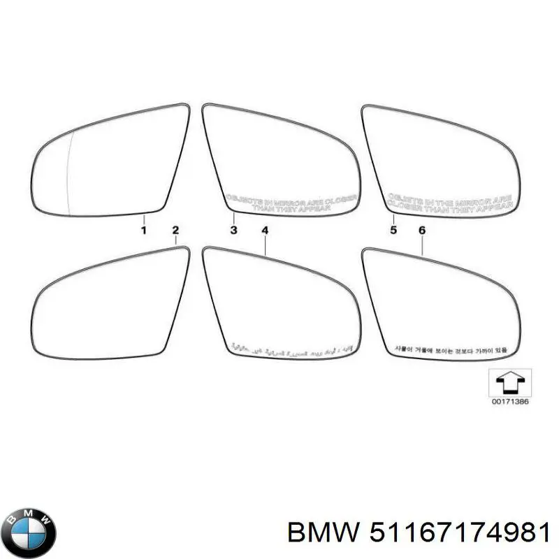 Do koszyka 51167174981 BMW Wkład lusterka wstecznego lewego
