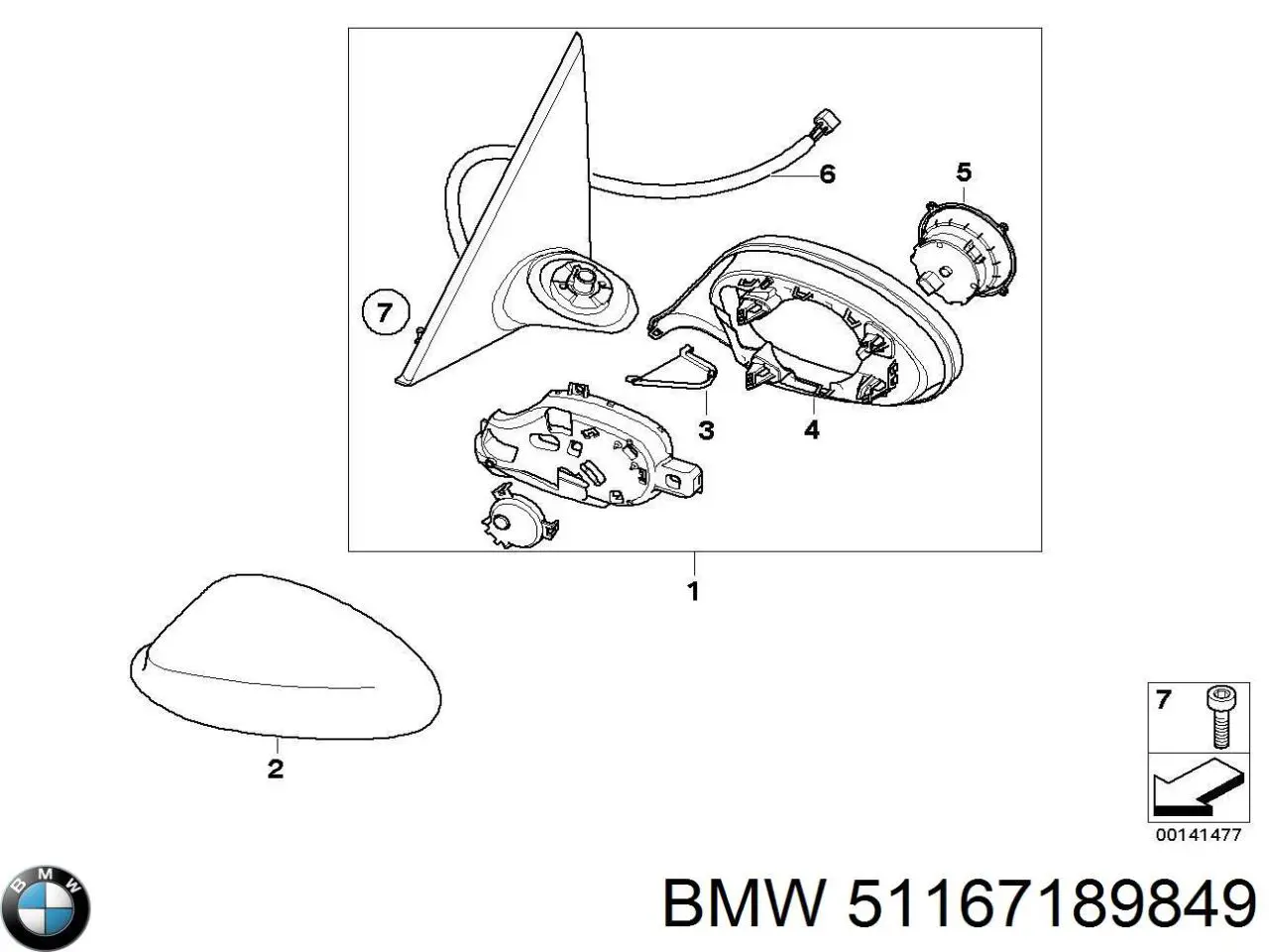 51167157165 BMW lusterko wsteczne lewe