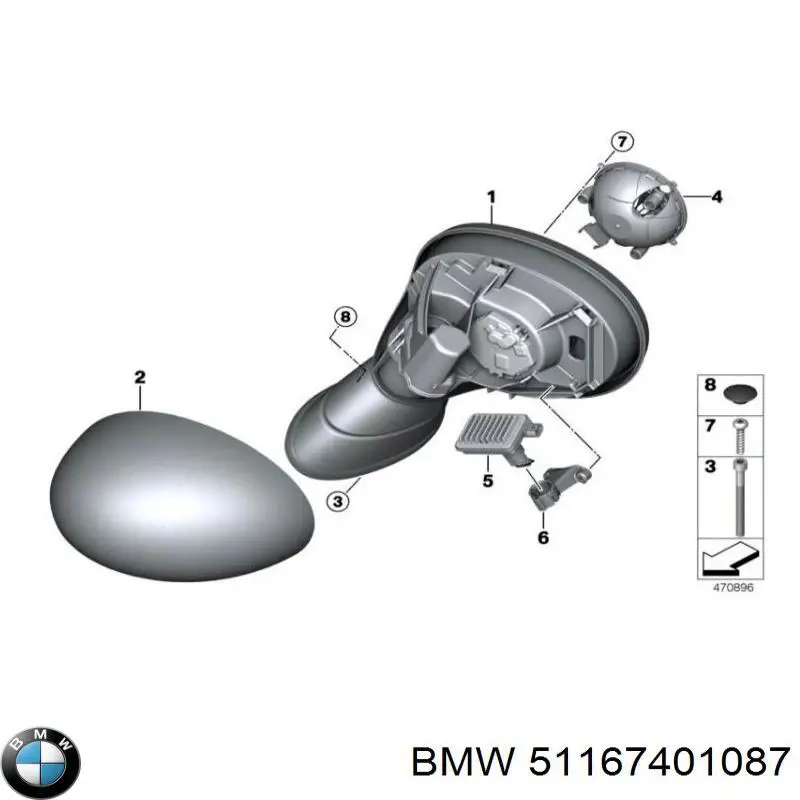 51167401087 BMW Lusterko wsteczne lewe