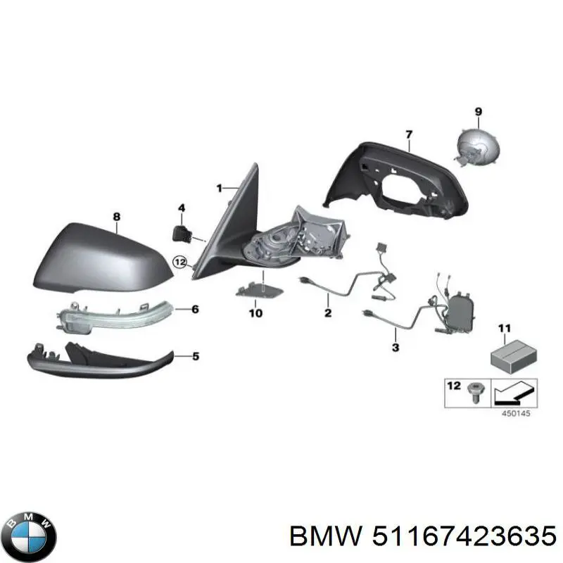 Lusterko wsteczne lewe do BMW X1  F48
