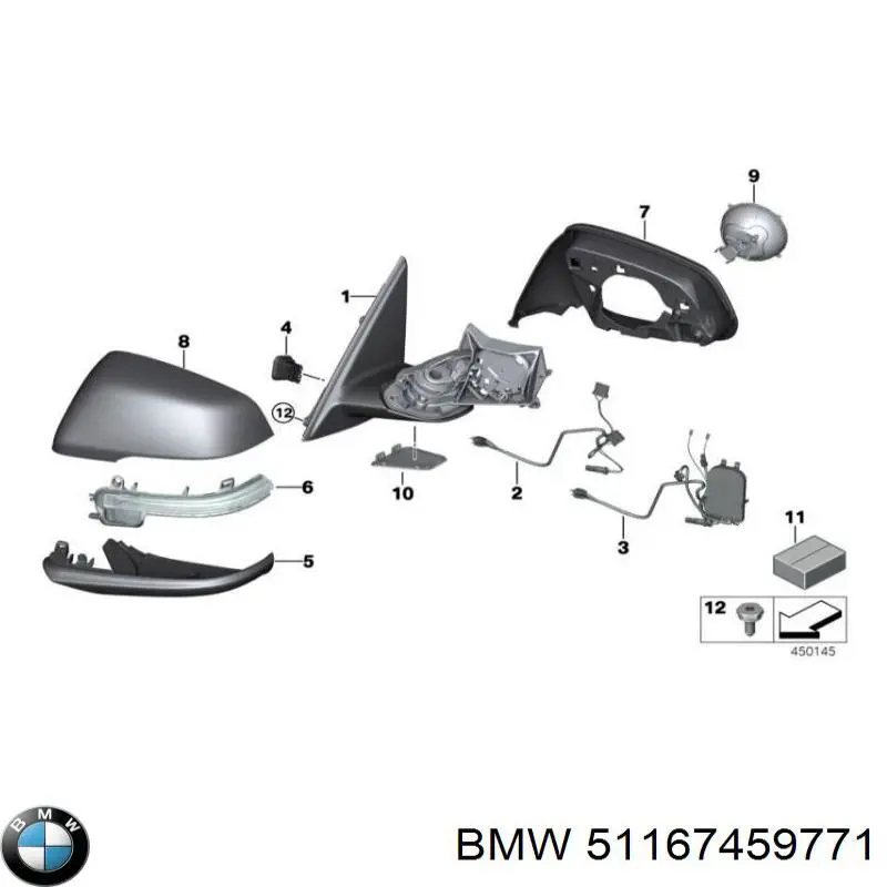 Lusterko wsteczne lewe BMW X1 SUV (F48) (2015 - 2022) cena, od 419,22 USD