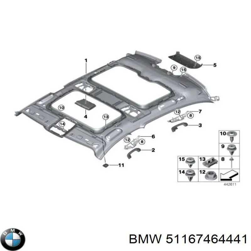 51167464441 BMW Rączka szyberdachu kabiny