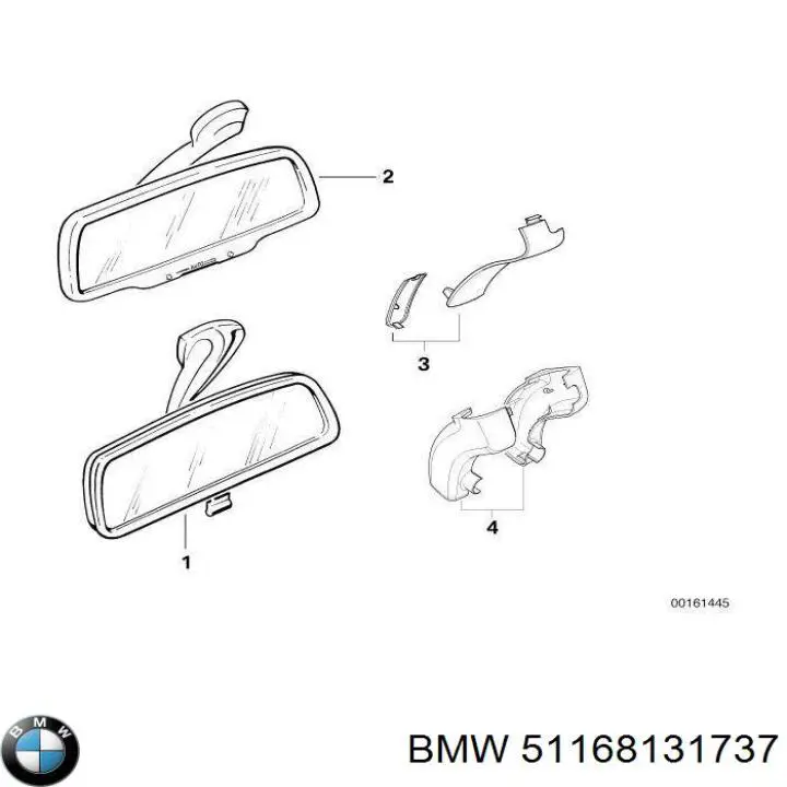 Lusterko wewnętrzne BMW 3 coupe (E46) (1999 - 2006) cena, od 64,76 USD