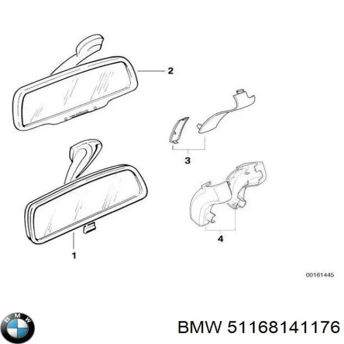 Lusterko wewnętrzne BMW 51168141176 cena, od 15,69 USD